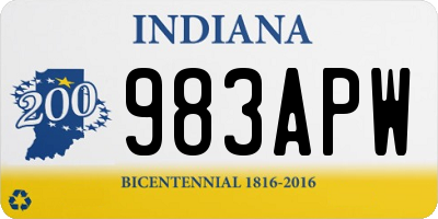 IN license plate 983APW