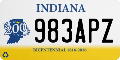 IN license plate 983APZ