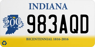 IN license plate 983AQD