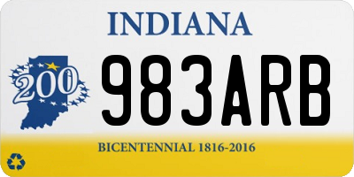 IN license plate 983ARB