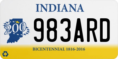 IN license plate 983ARD