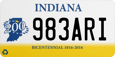 IN license plate 983ARI