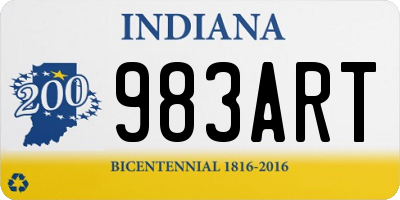 IN license plate 983ART