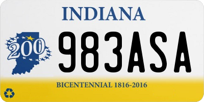 IN license plate 983ASA