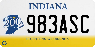 IN license plate 983ASC