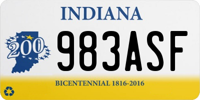 IN license plate 983ASF