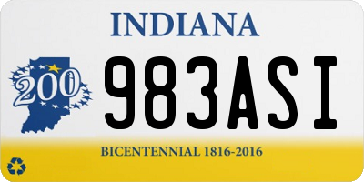 IN license plate 983ASI