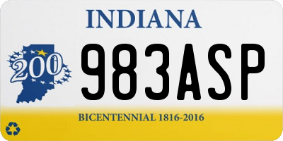 IN license plate 983ASP