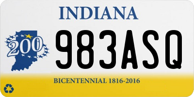 IN license plate 983ASQ