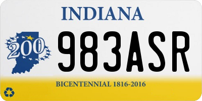 IN license plate 983ASR