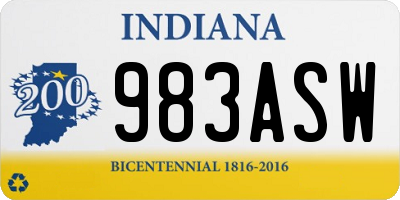 IN license plate 983ASW