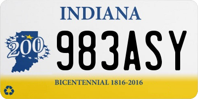 IN license plate 983ASY