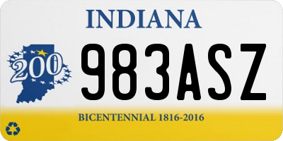 IN license plate 983ASZ