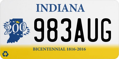 IN license plate 983AUG