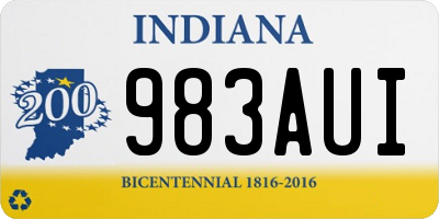 IN license plate 983AUI