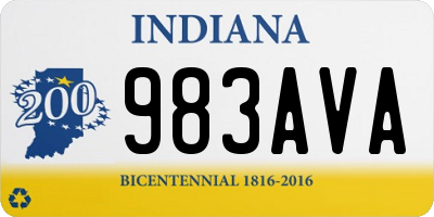 IN license plate 983AVA