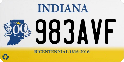 IN license plate 983AVF