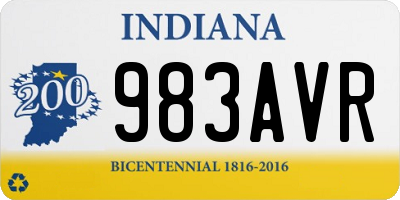 IN license plate 983AVR