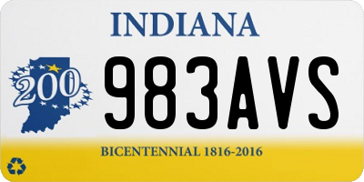 IN license plate 983AVS