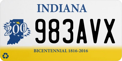 IN license plate 983AVX