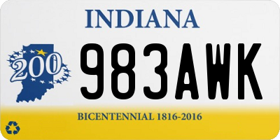 IN license plate 983AWK