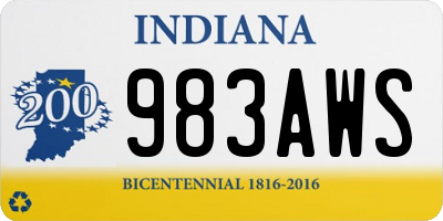 IN license plate 983AWS