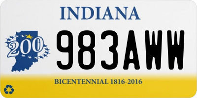 IN license plate 983AWW