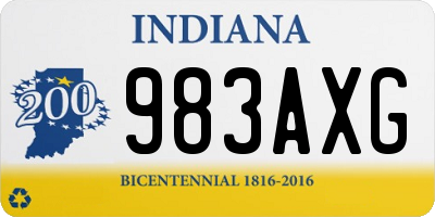 IN license plate 983AXG