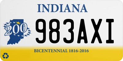 IN license plate 983AXI