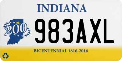 IN license plate 983AXL