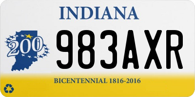 IN license plate 983AXR