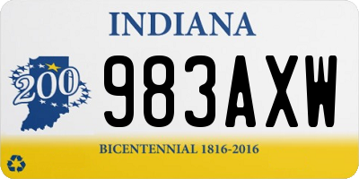 IN license plate 983AXW