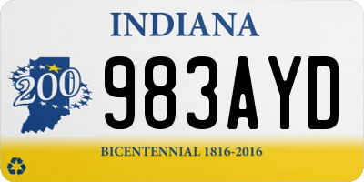 IN license plate 983AYD