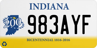 IN license plate 983AYF