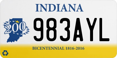 IN license plate 983AYL