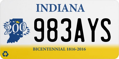 IN license plate 983AYS