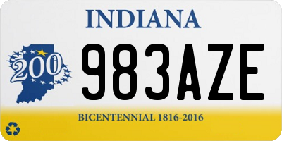 IN license plate 983AZE