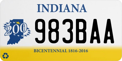 IN license plate 983BAA