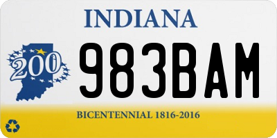 IN license plate 983BAM
