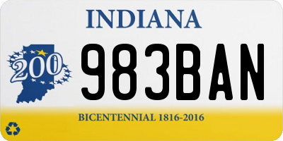 IN license plate 983BAN