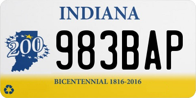IN license plate 983BAP