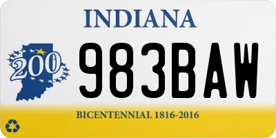 IN license plate 983BAW