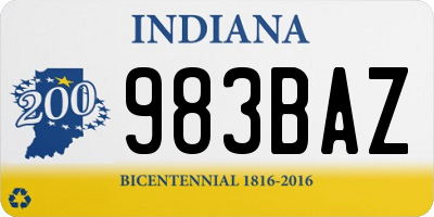 IN license plate 983BAZ