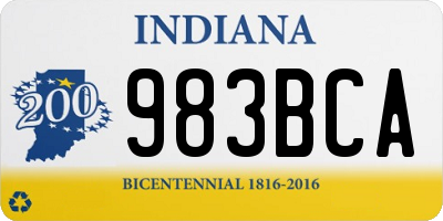 IN license plate 983BCA