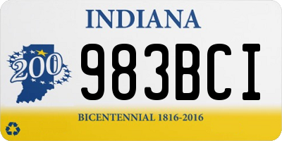 IN license plate 983BCI