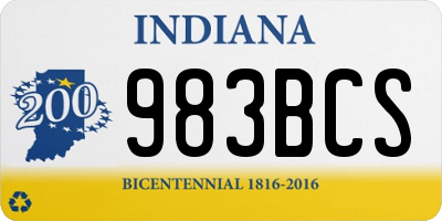 IN license plate 983BCS