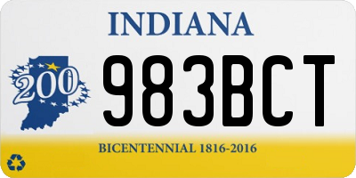 IN license plate 983BCT