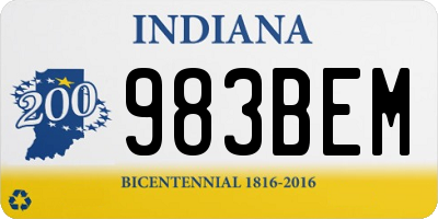 IN license plate 983BEM