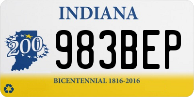 IN license plate 983BEP