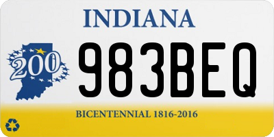 IN license plate 983BEQ